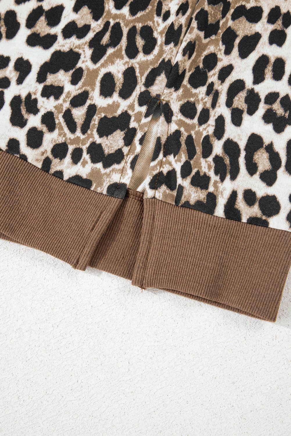 TOP117 - Leopard Contrast Trim Top
