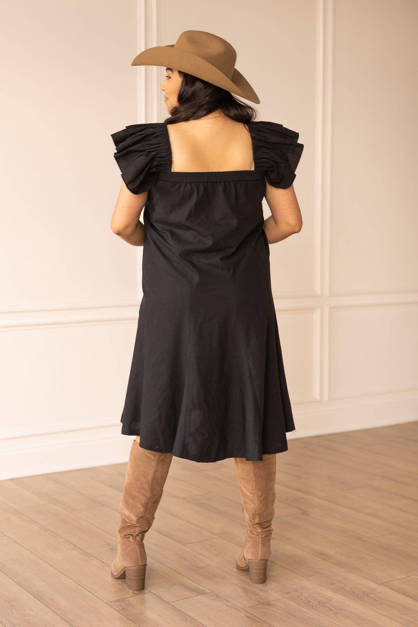 DRE101 Stella Black Linen Dress