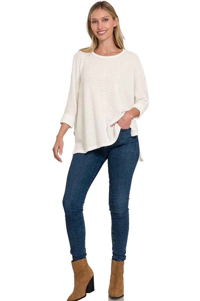 TOP160 - Batwing Sleeve Jacquard Sweater