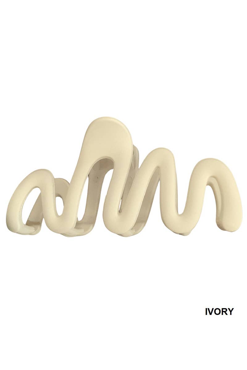 SI25686 MATTE FINISH WAVE DESIGN HAIR CLAW CLIP