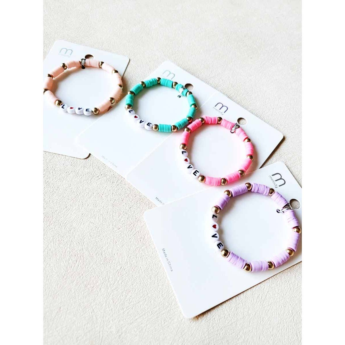 Brc002 - LOVE lettered Beaded Bracelet