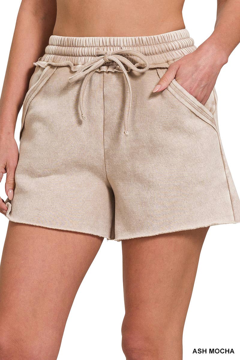 SI25954 Washed Lounge Drawstring Shorts