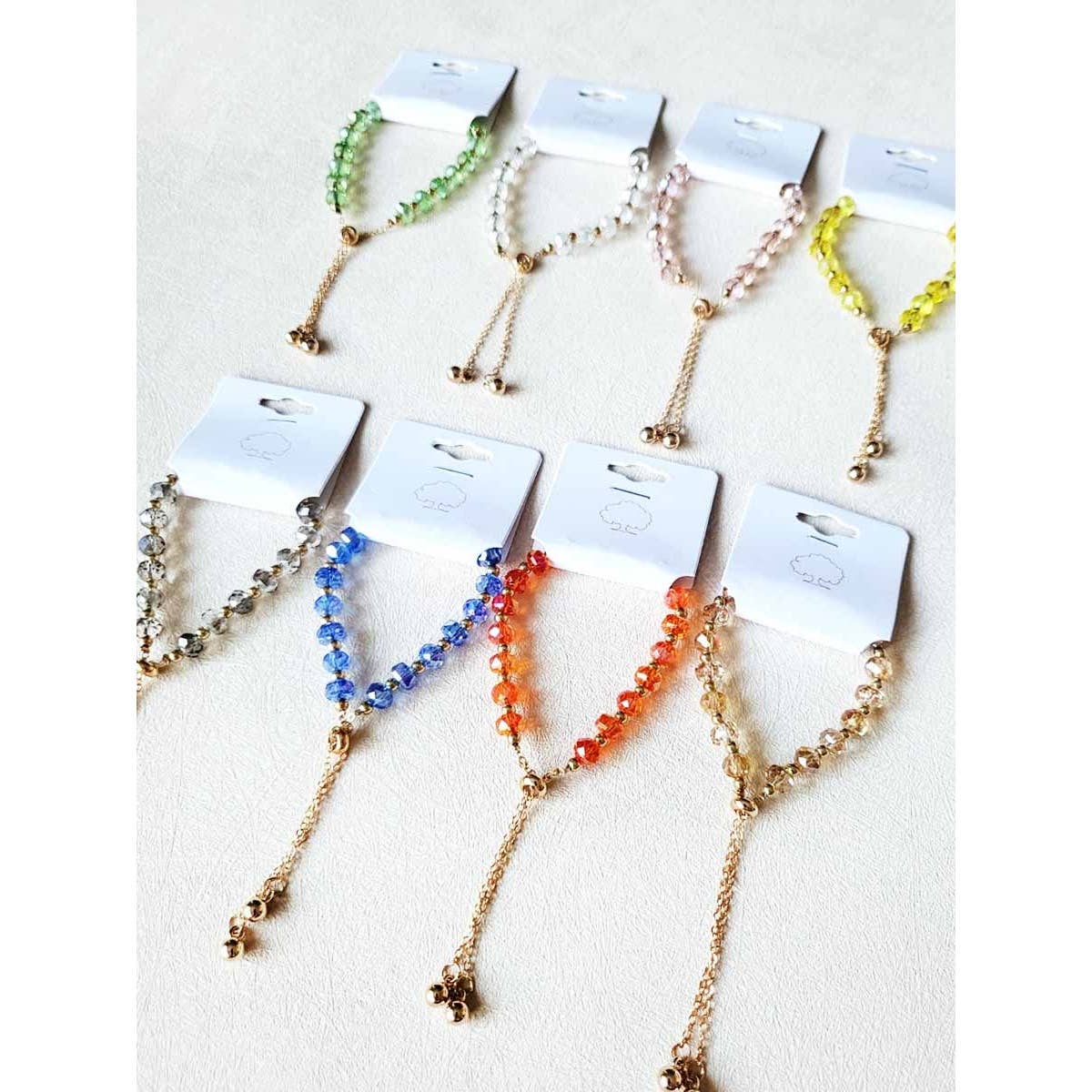 BRC003 - Assorted Colors of Beaded Adjustable Bracelet