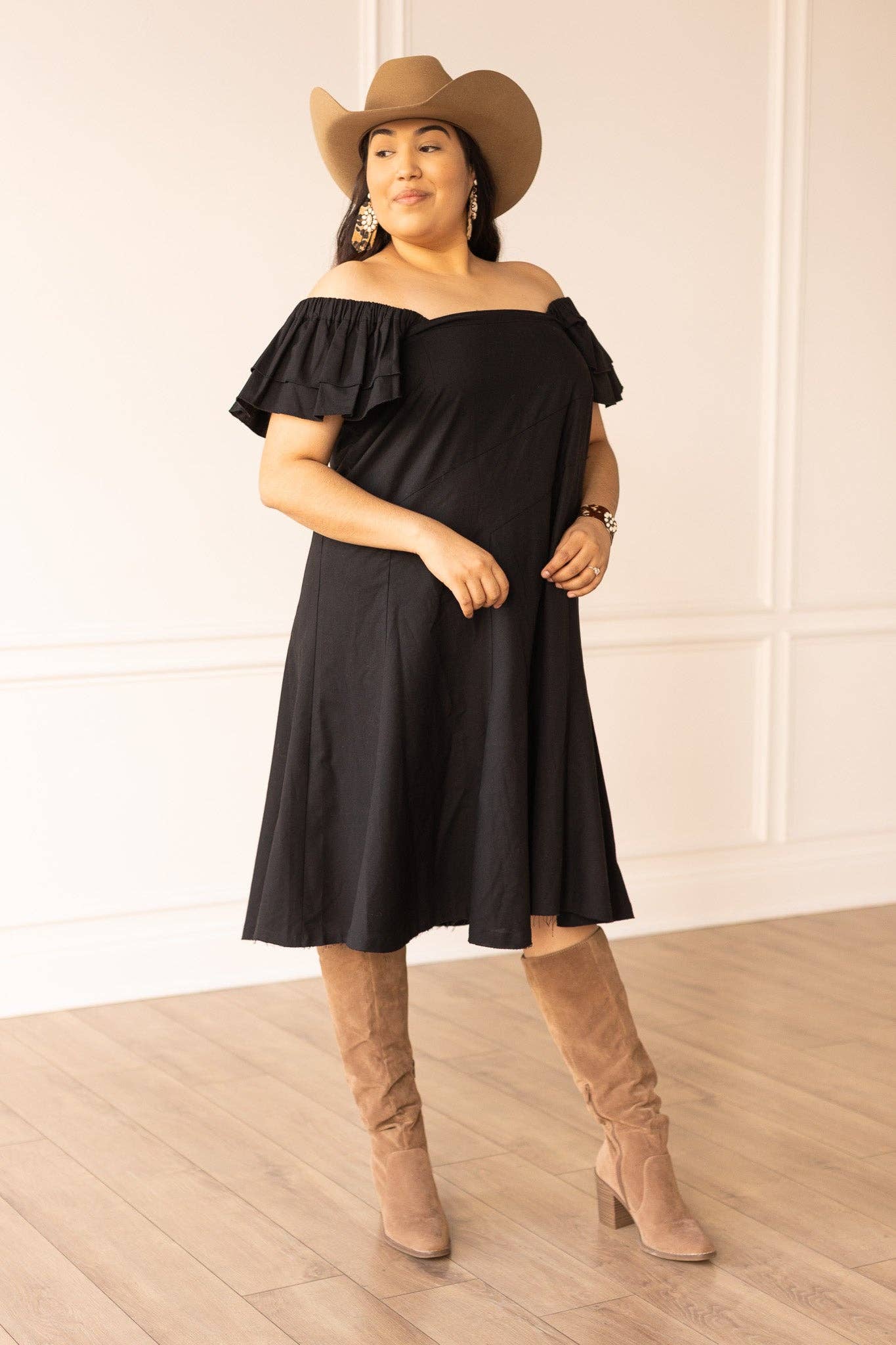 DRE101 Stella Black Linen Dress