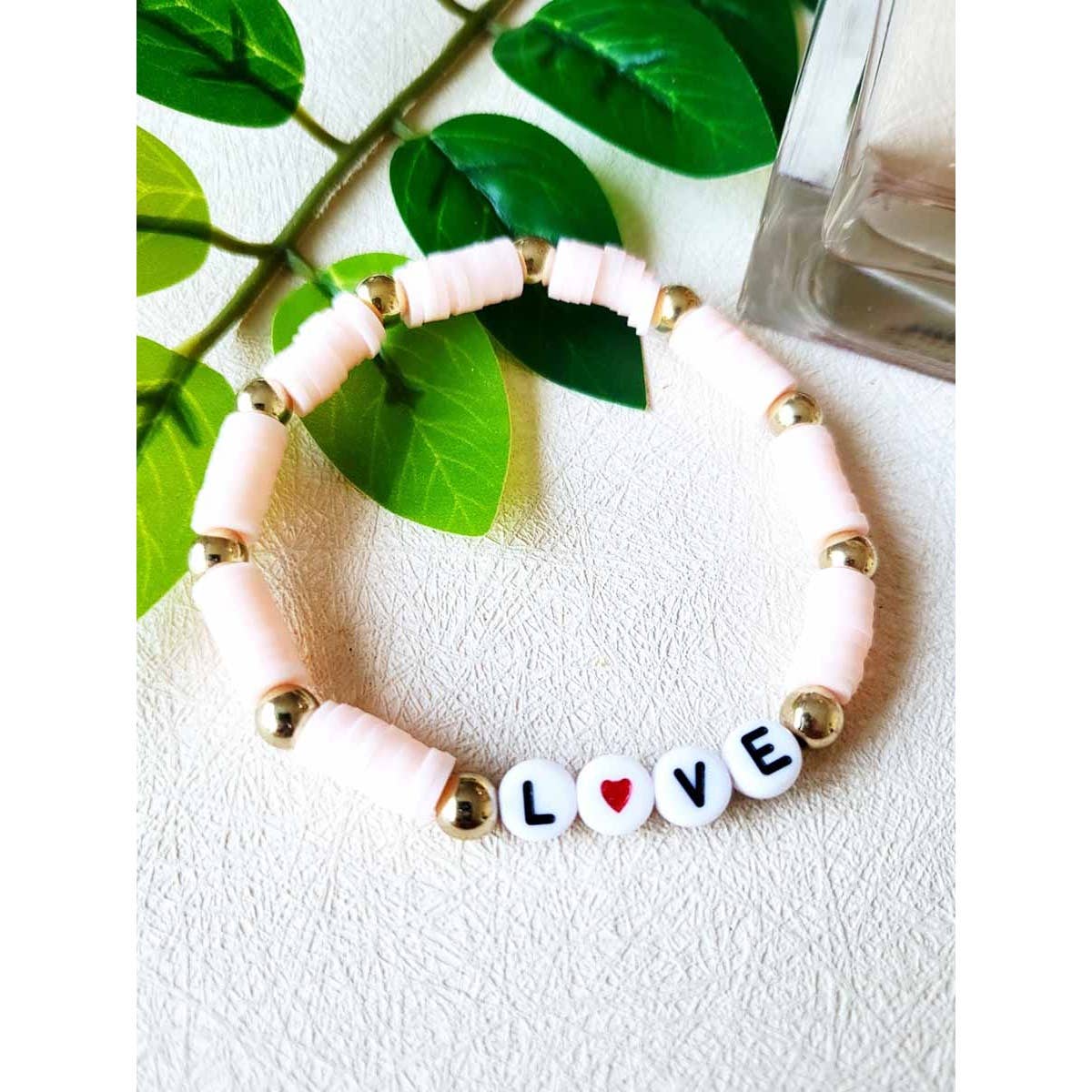 Brc002 - LOVE lettered Beaded Bracelet