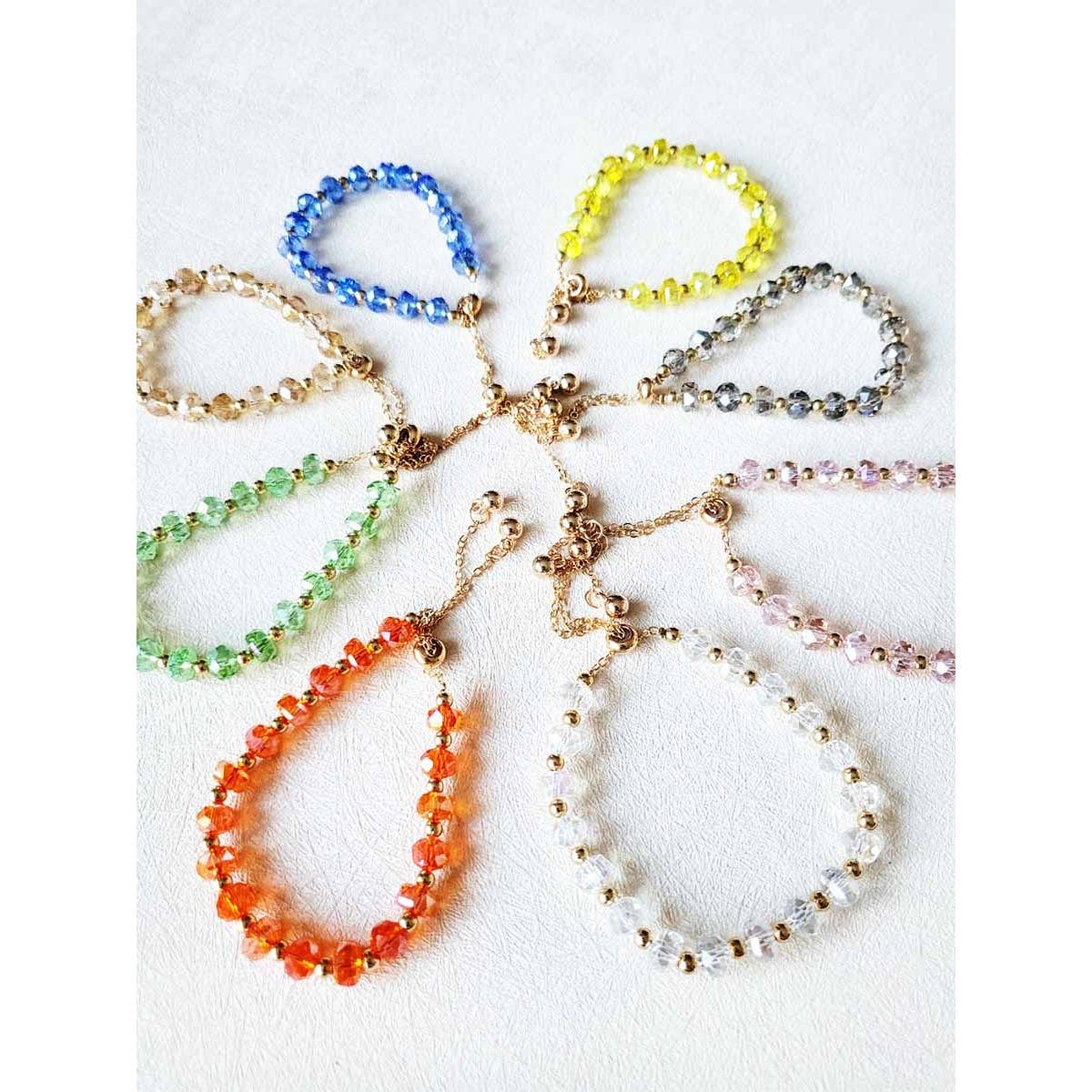 BRC003 - Assorted Colors of Beaded Adjustable Bracelet
