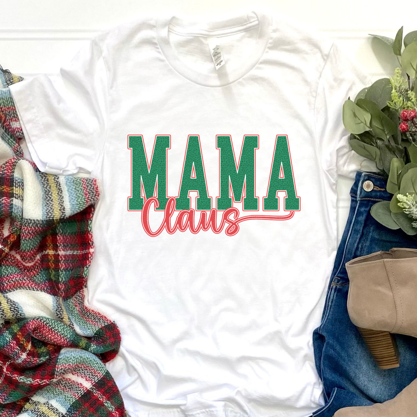 Top164 - Mama Claus White T-shirt