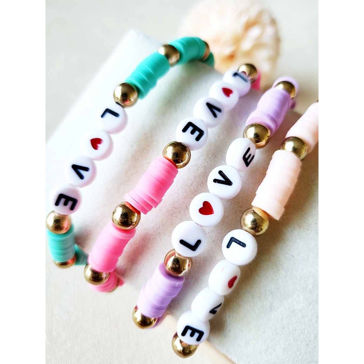 Brc002 - LOVE lettered Beaded Bracelet