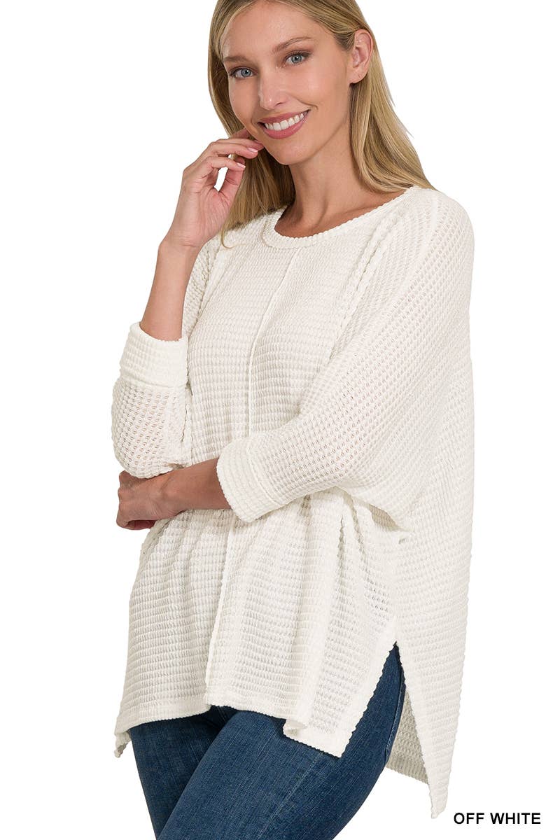 TOP160 - Batwing Sleeve Jacquard Sweater