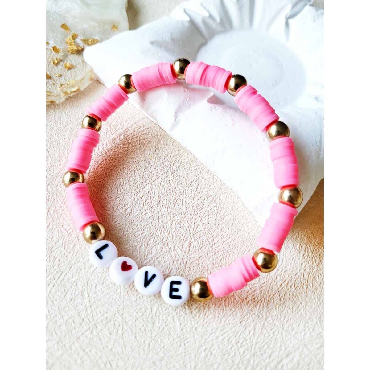 Brc002 - LOVE lettered Beaded Bracelet