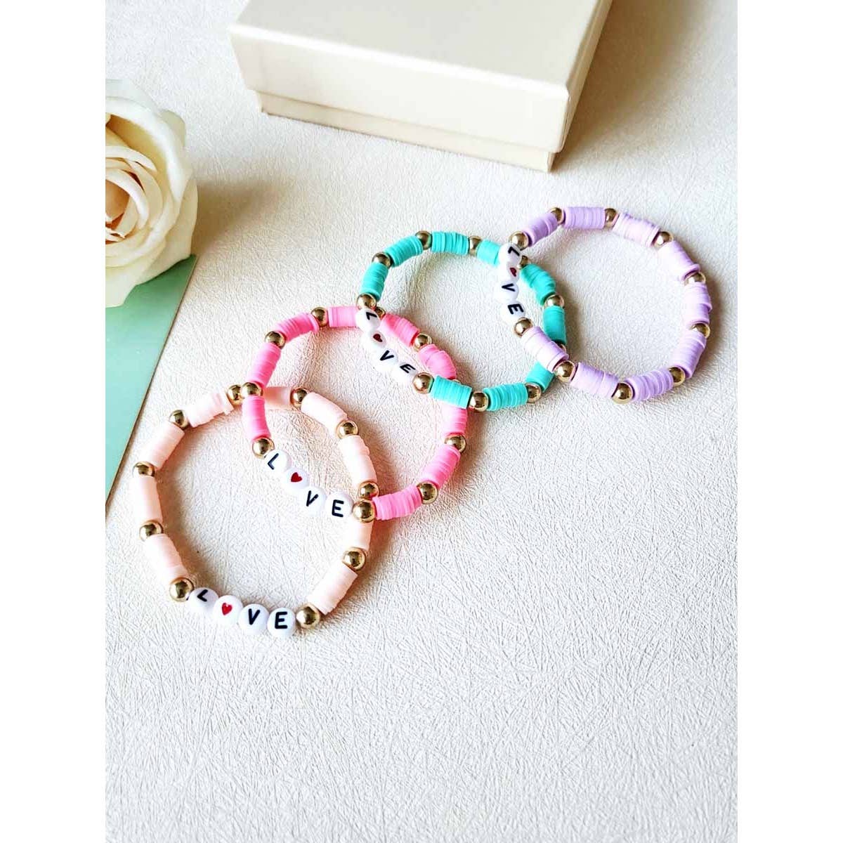 Brc002 - LOVE lettered Beaded Bracelet